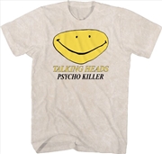 Buy Talking Heads - Psycho Killer Smiley Face T-shirt - 2X Tan