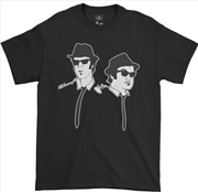 Buy The Blues Brothers - Silhouette - Heavy Cotton T-Shirt - Large Black