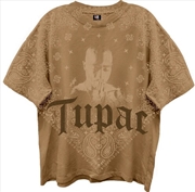Buy Tupac - Praying Hands All Over Bandana Design - Front & Back Print - Giant Vintage T-shirt - 2X Larg