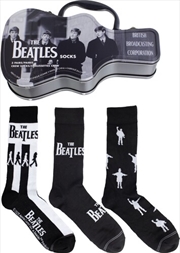 Buy Beatles - BBC - Crew Socks (3 Pack Collector Guitar Shape Tin)