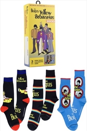 Buy Beatles - Yellow Submarine - Crew Socks (Assorted Styles 3 Pack Gift Box)