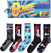 Buy David Bowie - Crew Socks (Assorted Styles 5 Pack Gift Box)