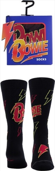 Buy David Bowie - Gift Box Logo - Crew Socks