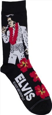 Buy Elvis Presley - Hibiscus Fuzzy - Crew Socks