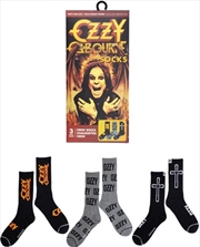 Buy Ozzy Osbourne - Crew Socks (Assorted Styles 3 Pack Gift Box)