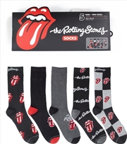 Buy Rolling Stones - Crew Socks (Assorted Styles 5 Pack Gift Box)