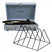 Buy Crosley Cruiser Bluetooth Portable Turntable - Turquoise + Gadhouse Vinyl Rack Bundle - Black