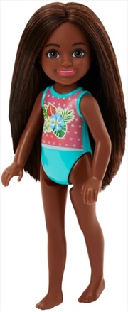 Buy Barbie Chelsea Small Doll with Swimsuit, Floral Print, Brown Hair
