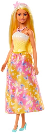 Buy Barbie Royal Doll with Highlighted Hair, Butterfly-Print Skirt & Accessories