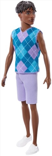 Buy Barbie Fashionistas Ken Doll #253 in Lavender Shorts, Argyle Top, Brown Hair