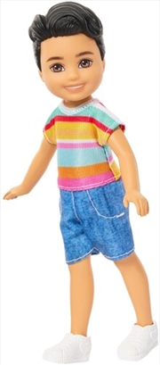 Buy Barbie Club Chelsea Koji Boy Small Doll in Removable Striped Shirt, Shorts & Shoes