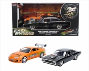 Buy Fast & Furious - 1:24 Dom's 1970 Charger R/T & Brian's 1995 Toyota Supra 2PK