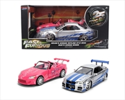 Buy Fast & Furious - 1:24 Brian's Nissan Skyline GT-R R34 & Suki's 2001 Honda S2000 2PK