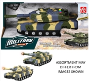 Buy Military Tank 26cm with Light and Sound and Friction Drive 2 assorted (Sent At Random)