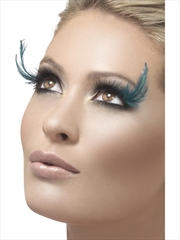 Buy Eyelashes With Green Feather Plume