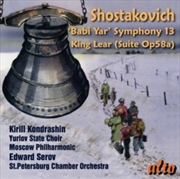 Buy Shostakovich: Symphony No. 13 Babi Yar Incidental Music For King Lear. Op. 58A