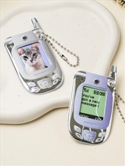 Buy Silver Flip Phone Id Photo Keyring Holder (2Pcs)