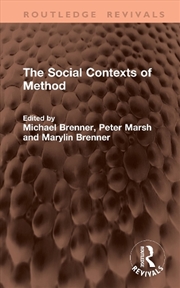 Buy The Social Contexts of Method