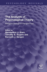 Buy The Analysis of Psychological Theory