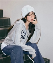 Buy [Ive Jang Wonyoung Pick] Maison De Rola Embroidery Hood Zip Up Gray