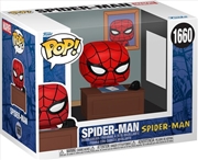Buy Marvel - Spider-Man with Desk Meme Pop! Premium