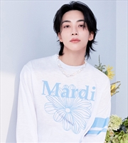 Buy Svt Jeonghan - [With Svt Jeonghan] Slub Cotton Relaxed Tshirt Long Sleeve La Fleur (White Ashblue) -
