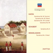 Buy Haydn: Symphonies No 94, 92, 104, 99/Schubert: Symphony No 6/Mendelssohn: Symphony No 4