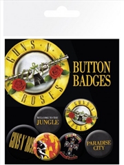 Buy Guns N Roses Lyrics and Logos Badge 6 Pack