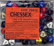 Buy BULK D10 Dice Assorted Loose Opaque Polyhedral (50 Dice in Bag)
