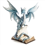 Buy Large Blue Dragon Standing On An Open Ancient Book