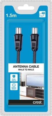 Buy Dual Shield Male to Male TV Antenna Cable - 1.5M Black