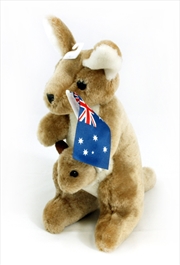 Buy 26cm Kangaroo W/Joey And Flag