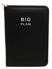 Buy Big Plan Black Silver Lettering Zip Portfolio Folder with Pad