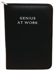 Buy Gents Take Note Black Silver Lettering Zip Portfolio Folder with Pad