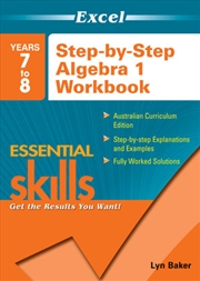 Buy Excel Essential Skills: Step-by-Step Algebra 1 Workbook Years 7-8