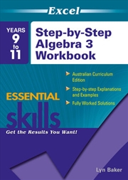 Buy Excel Essential Skills: Step-by-Step Algebra 3 Workbook Years 9-11