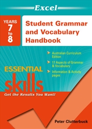 Buy Excel Essential Skills: Student Grammar and Vocabulary Handbook Years 7-8