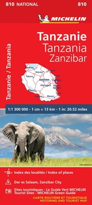 Buy Tanzania And Zanzibar Michelin National Road Map 810