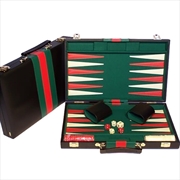 Backgammon Set with Black Vinyl Case - 15" | Merchandise