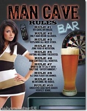 Man Cave Rules Tin Sign | Merchandise