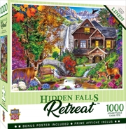 Masterpieces Puzzle Retreat Hidden Falls Cottage Puzzle 1,000 pieces | Merchandise