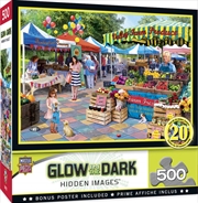 Masterpieces Puzzle Hidden Image Glow Corner Market Puzzle 500 pieces | Merchandise