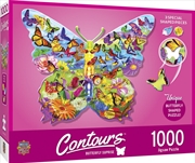 Masterpieces Puzzle Contours Shaped Butterfly Shape Puzzle 1,000 pieces | Merchandise