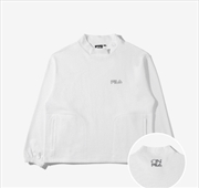 Buy Now On - White Mockneck Sweatshirt