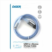 Buy Laser 1m USB Lightning Cable iPhone LED Charge Cable (Blue)