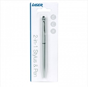 Laser 2-1 Stylus Pen - Silver | Accessories