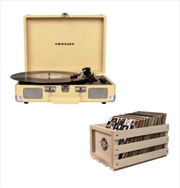 Crosley Cruiser Bluetooth Portable Turntable with Storage Crate - Fawn | Hardware Electrical