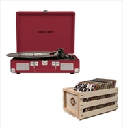 Crosley Cruiser Bluetooth Portable Turntable with Storage Crate - Burgundy | Hardware Electrical