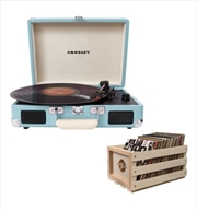 Crosley Cruiser Bluetooth Portable Turntable with Storage Crate - Turquoise | Hardware Electrical