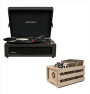 Crosley Voyager Bluetooth Portable Turntable with Storage Crate - Black | Hardware Electrical